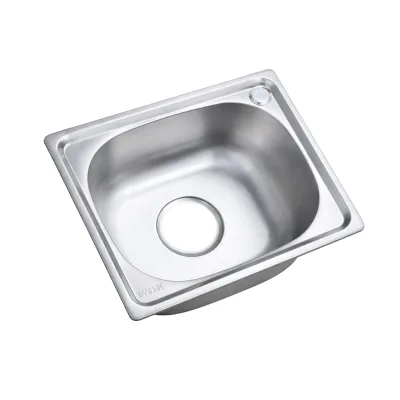 Modern Machine-Made Commercial Use Scratch Resistant Multifunctional Brushed Stainless Steel Two Undercounter Rectangular Single