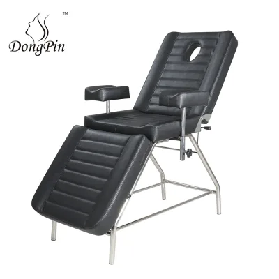 3-Section Cheap Black Portable Tattoo Client Chair with Removable Headrest