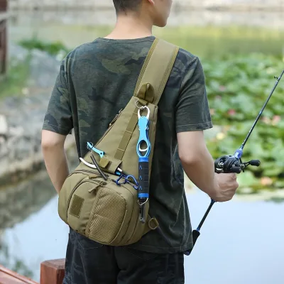Waterproof 600D 10L Two-layer Polyester Multi-Functional Sports Fishing Shoulder Bag Fishing Rod Hiking Outdoor Adventures