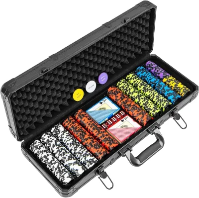 Professional Aluminum Poker Chip Storage Case 500 PCS 14 Gram Clay Chips Durable Portable with Protection Features only case