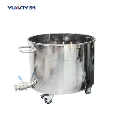 CE Chemical Liquid Storage Transportation Ss304 Vessel Movable tank Container with Wheels Steel Drum for Mixer