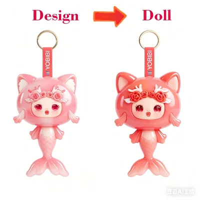 Custom OEM 3D LED Cartoon Plastic PVC Keychain Accessories Keyring for Bags