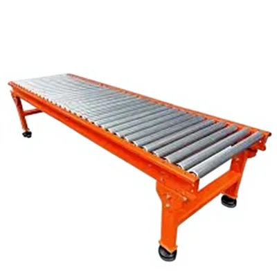 Adjustable Speed Rubber Belt Gravity Roller Bed Conveyor System for Restaurant Food Shop Manufacturing Retail & Home Use