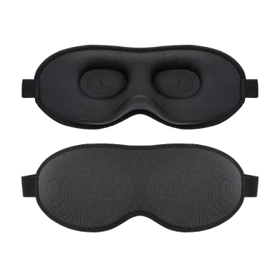 Custom Logo Soft Breathable 3D Contoured Cup Memory Foam Sleep Eye Mask Adjustable Elastic Strap Light Blocking Eye Cover Travel