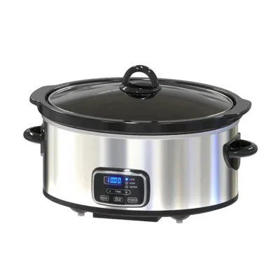 Stainless Steel Portable Fast Heating Removable 3.5 Qt Digital Oval Slow Cooker
