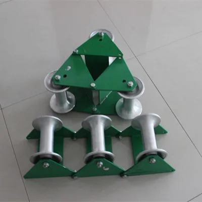 Small Portable Single Nylon Wheel Stand Steel Cable Tray Rollers Straight Line Corner Roller