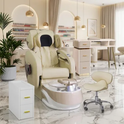 Customizable Modern Chic Pedispa Massage Pedicure Chair with Convenient Arm Tray