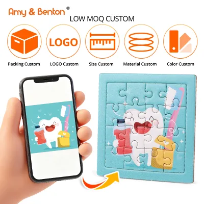 Custom Paper Educational Small Jigsaw Puzzles for Kids Dental-Themed Party Gifts School Prizes