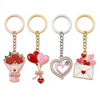 Rhinestone Keychain Heart Key Ring Personalized Keychains Valentine Keychain Custom Key Ring Love Gift