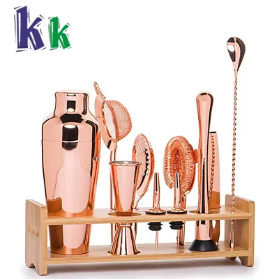750ML 800ml 500ml Stainless Steel Copper Plated Shaker Set Full bar Tool Set