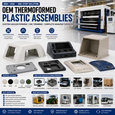 OEM Thermoformed Plastic Assemblies Custom Vacuum Forming CNC Trimming Complete Manufacturing Solution