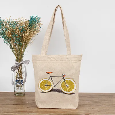 New 12-ounce Canvas Bag Custom-made Colorful Cotton Shopping Tote All-cotton Handheld Promotional Lemon-shaped Cartoon Bag 43