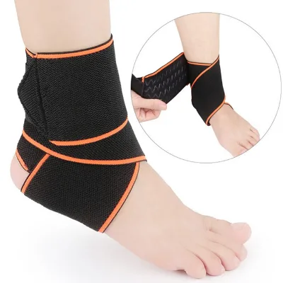 Adjustable Foot Bandage Elastic Ankle Brace Heel Support Pad Ankles Guard Wrapping Band Protection Wrap