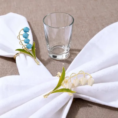 Minimalist Lily of the Valley Zinc Alloy Napkin Ring Creative Table Centerpieces Stocked for Weddings Proposals Holiday Parties