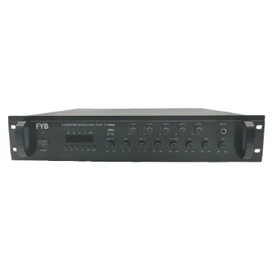 FY-560S Series 5 Zone Mixer Amplifier USB BT FM 3 Mic 2 Aux 70V/100V 60-650W Optional 2U Rack Mount Commercial PA System Amp