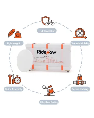 Ridenow PP Hard Shell Bike Travel Case for Road Bicycles BMX Cruisers Lightweight Waterproof Durable Transport Box for Air
