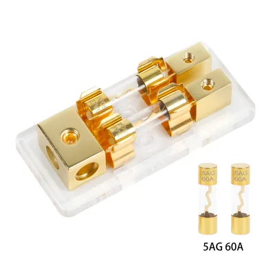 Wholesale 2-way Glass Agu Fuse Box 1 in 2 Out Car Fuse Assortment Kit Car Fuse Holder 60a with Transparent Cover