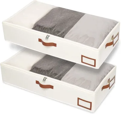 Large Capacity under Bed Storage Bags with Clear Windows Organizer for Comforters Blankets Clothes Easy Visibility