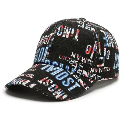 Hot Sale Personalized Letter Printed Baseball Cap Distressed Vintage Style Sun Hat Women Men Embroidered Pattern Outdoor Use
