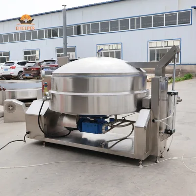 600L Electric Thermal Oil Jacketed Tilting Kettle Large Capacity for Halwa Tahini Chili Sauce Seasoning Boiling Cooking Machine