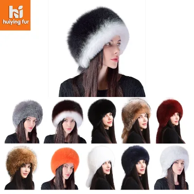 Winter fox Fur Hat for Women, with Tail, Warm Ear Protection, Hand Drawn Printing,suitable for Cold Weather