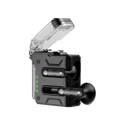Super Long Endurance Stereo Sound for Bluetooth Headset Semi-In-Ear Open Cover Design Lighter Digital Display Shaking Sound