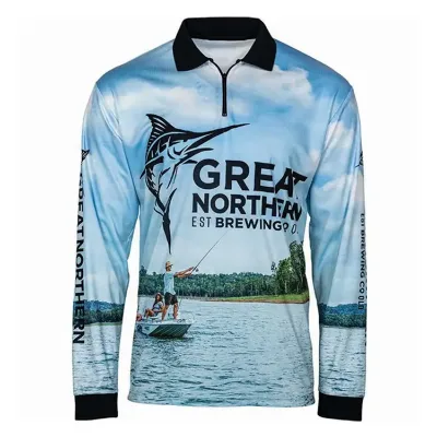 Free Design UPF50+ Quick Dry Angling Shirt Full Sublimation Print Long Sleeve Sun Protection Fishing Jersey