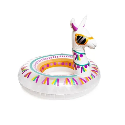 Custom Eco-Friendly PVC Lightweight Durable Inflatable Foldable Portable Lama Swimming Rings for Summer Pool Beach Parties