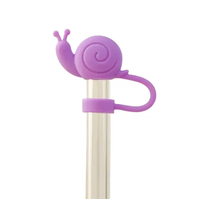 10mm/0.4in Snails Cute Funny Tumbler Silicone Straw Topper Accessories for Man & Woman Gift