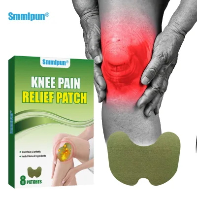 Smmlpun Knee Pain Relief Patch 8 Patches Relieves Joint Pain & Arthritis Long-Lasting Soothing Adhesive & Breathable OEM Factory