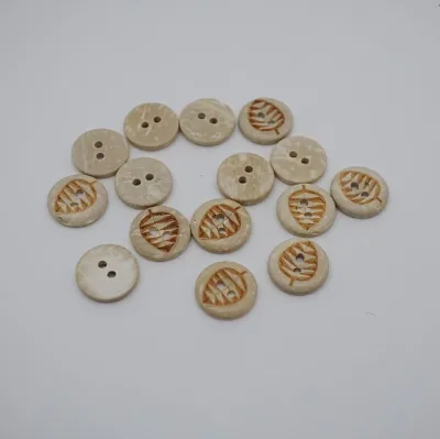 Factory Outlets White Two-Hole Coconut Shell Buttons, Natural Sustainable Fruit Buttons for Clothing Accessories