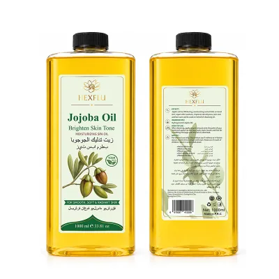 OEM HEXFLU 1000ml Jojoba Spa Massage Oil Refreshing Hydrating Plant Body Oil for Salon Home Daily M Body Skin Care