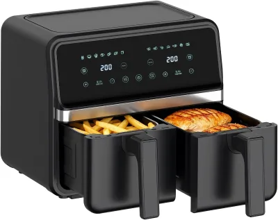 Dual-Basket Air Fryer with Multi-Function, Visual, Fully Automatic, and Large Capacity for Home Use