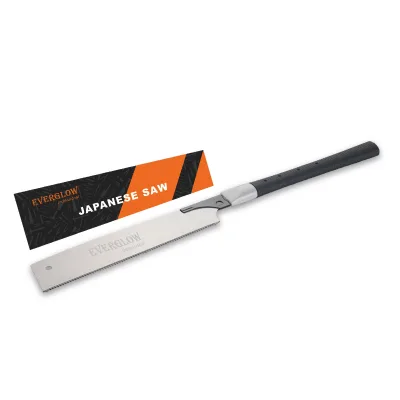 Japanese Hand Saw 9.8-inch Replaceable Blade Flat Saw with Manual Function, Rubber Wrapped Comfortable Handle, Woodworking Saw