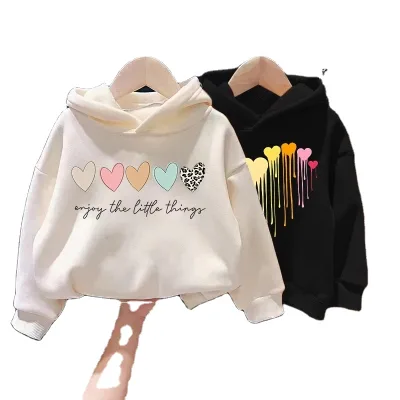 Cross-border Girls Fleece-lined Cotton Sweatshirt Autumn/winter 2026 Trendy Thickened Outerwear Korean Style Softened
