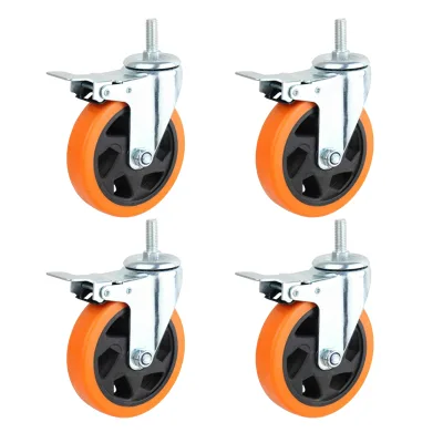 2inch 3inch 4inch Fixed Swivel Industrial Casters Pu Wheel With Brake For Air Cooler