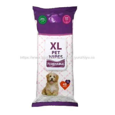 Large Size Dog Bath Wipes Natural Flushable Wipes Hypoallergenic Pet Cleaning Wipes