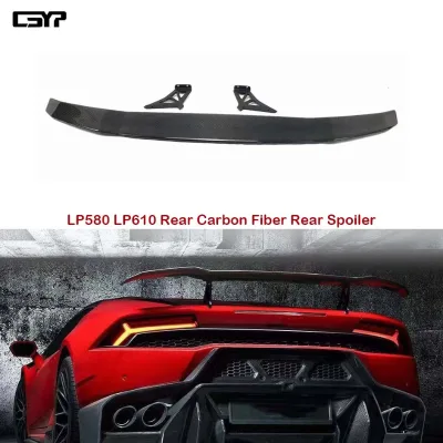 High Quality Single Carbon Black Rear Carbon Fiber V Style Trunk Spoiler for Huracan LP610/LP580 Aerodynamics Body