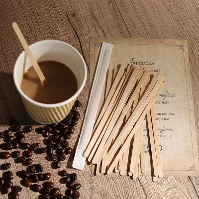 Customized Size Factory Wholesale Beautiful logo Coffee Stirrer / Stick with Individual Packing