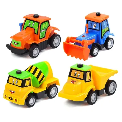 Plastic Pull Back Farm Engineering Vehicle Toy Kids Farm Tractor Car Toy for Kids
