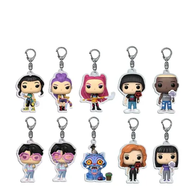 Linda best selling KPOP Demon Hunting Team DEMON HUNTERS Keychain Acrylic Handheld Flat Homemade Peripheral Pendant