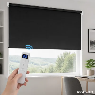 Electric Home Office Smart Motorized Blackout Cordless Waterproof Roller Shades No Drill Easy Install Custom Size Anti-UV Blind