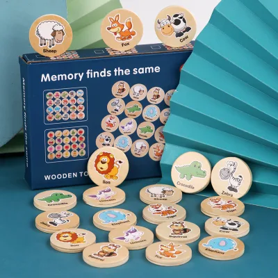 Wooden Memory Game Matching Games Find the Same Game Training Memory Educational Toys for Toddlers