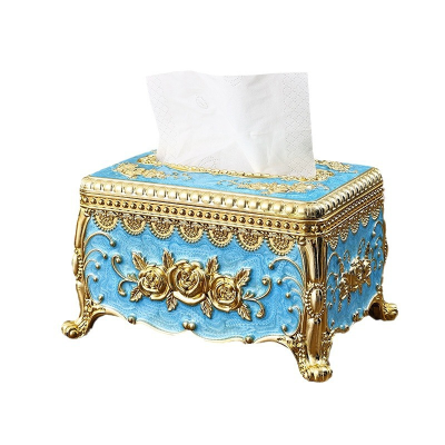 High-end Light Luxury Desktop Tissue Box Household Vintage Living Room Napkin Coffee Table Storage Box