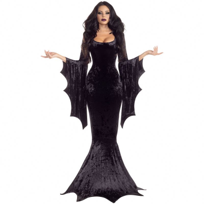 Baige 2024 New Arrival Halloween Ladies Witch Long Dresses Costume Halloween Carnival Fancy Dress Cosplay Dresses