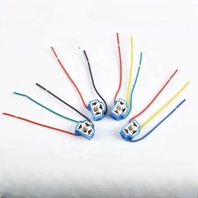 Factory Offers High Quality H4 Led Headlight Socket Harness Ceramic H4 Socket Angle 3-pin Female Connector