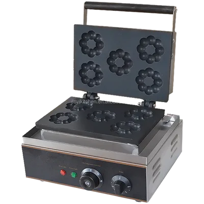 Commercial Electric Donut Waffle Pancake Making Machine Belgian Waffle Maker Plum Flower Shape Waffle Baker