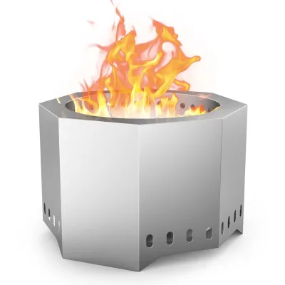 Porous Stainless Steel Garden Portable Fire Pit Outdoor Smokeless Fire Pit for Patio Camp