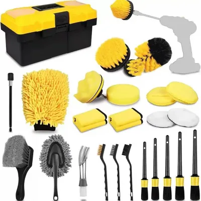 Car Detail Cleaning Kit Plastic Air Conditioning Vent Scrubbing Brush Wheel Rim Dirt Dust Cleaning Tool Set Car Cleaning Tools