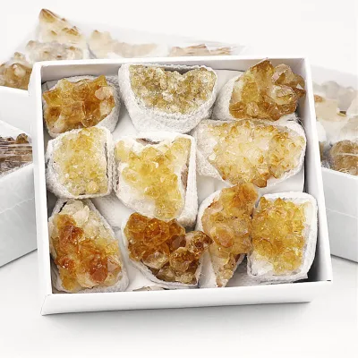 Wholesale Natural Crystal Citrine Stone High Quality Citrine Crystal Cluster Set for Gifts